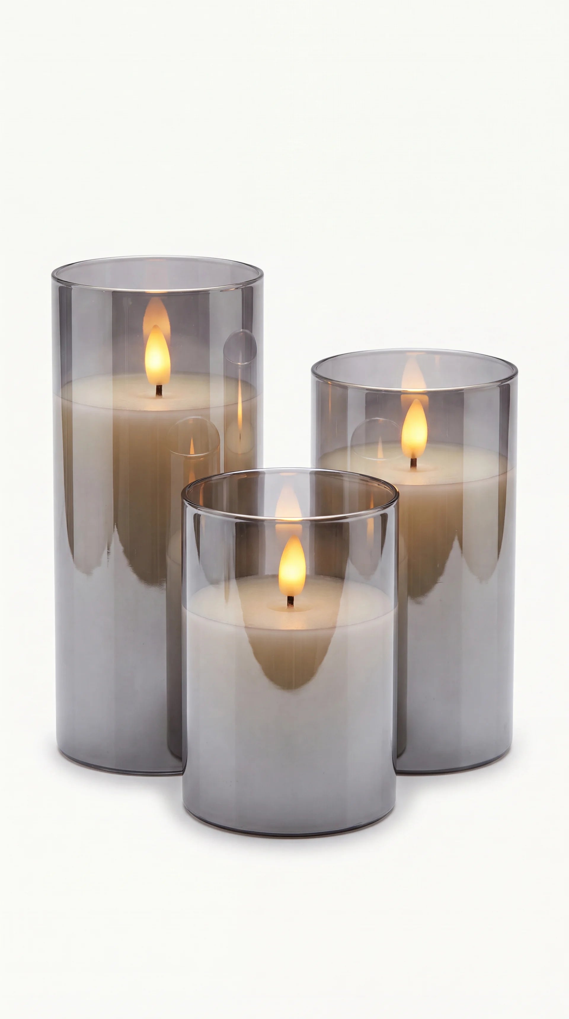 Flameless Glass Candle Set