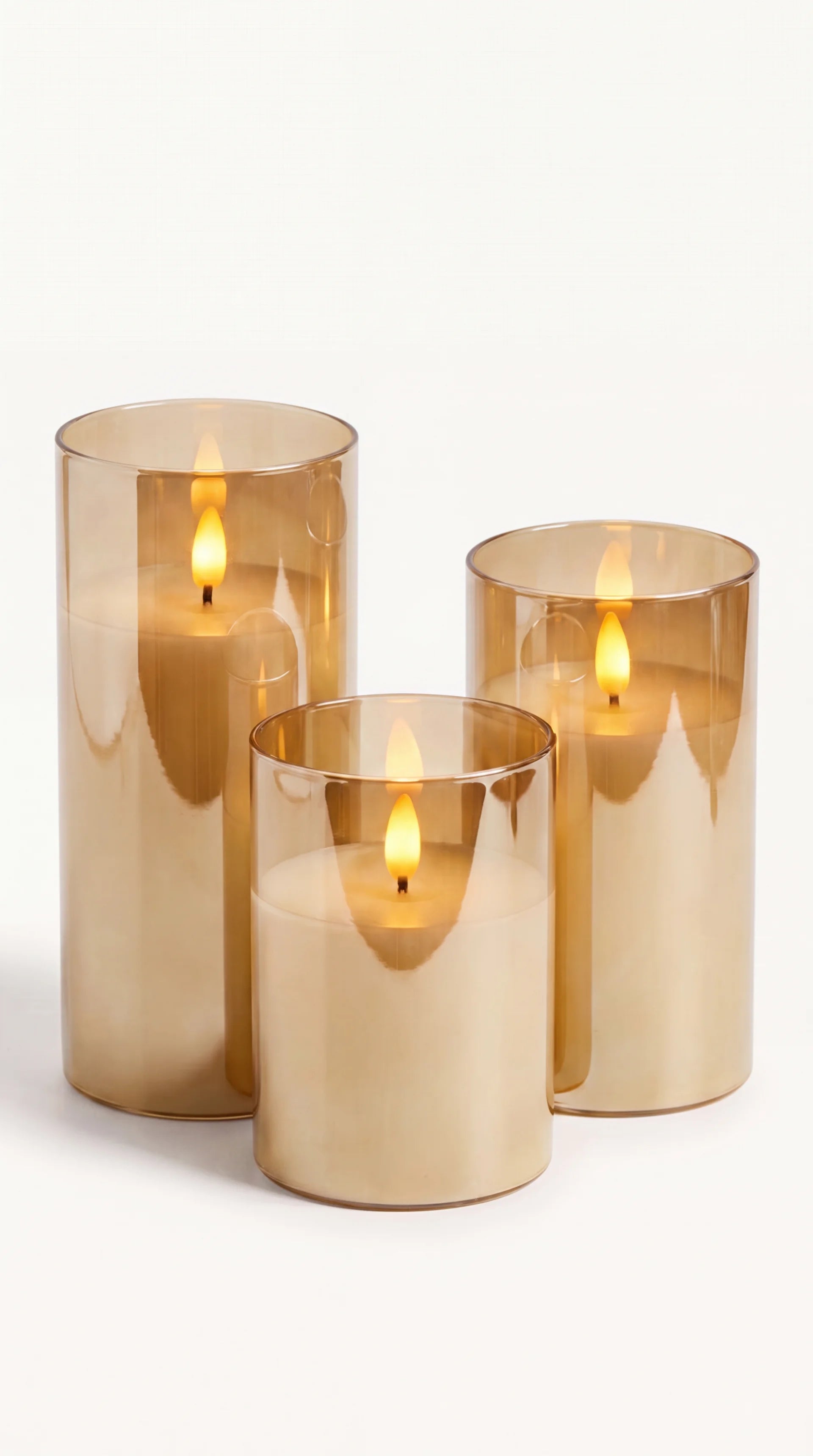 Flameless Glass Candle Set