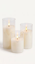 Flameless Glass Candle Set