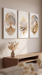 Golden Spirit Trio Wall Prints