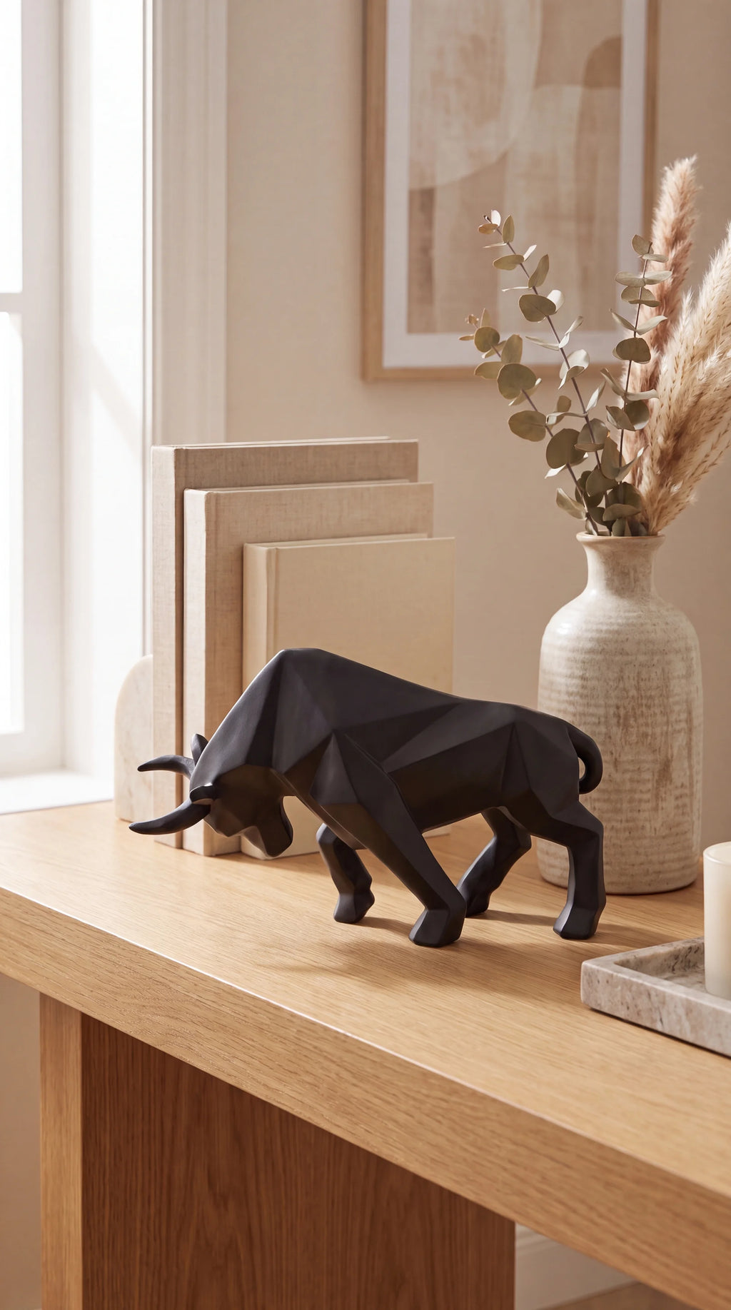 Geometric Bull Statue
