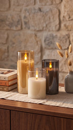 Flameless Glass Candle Set