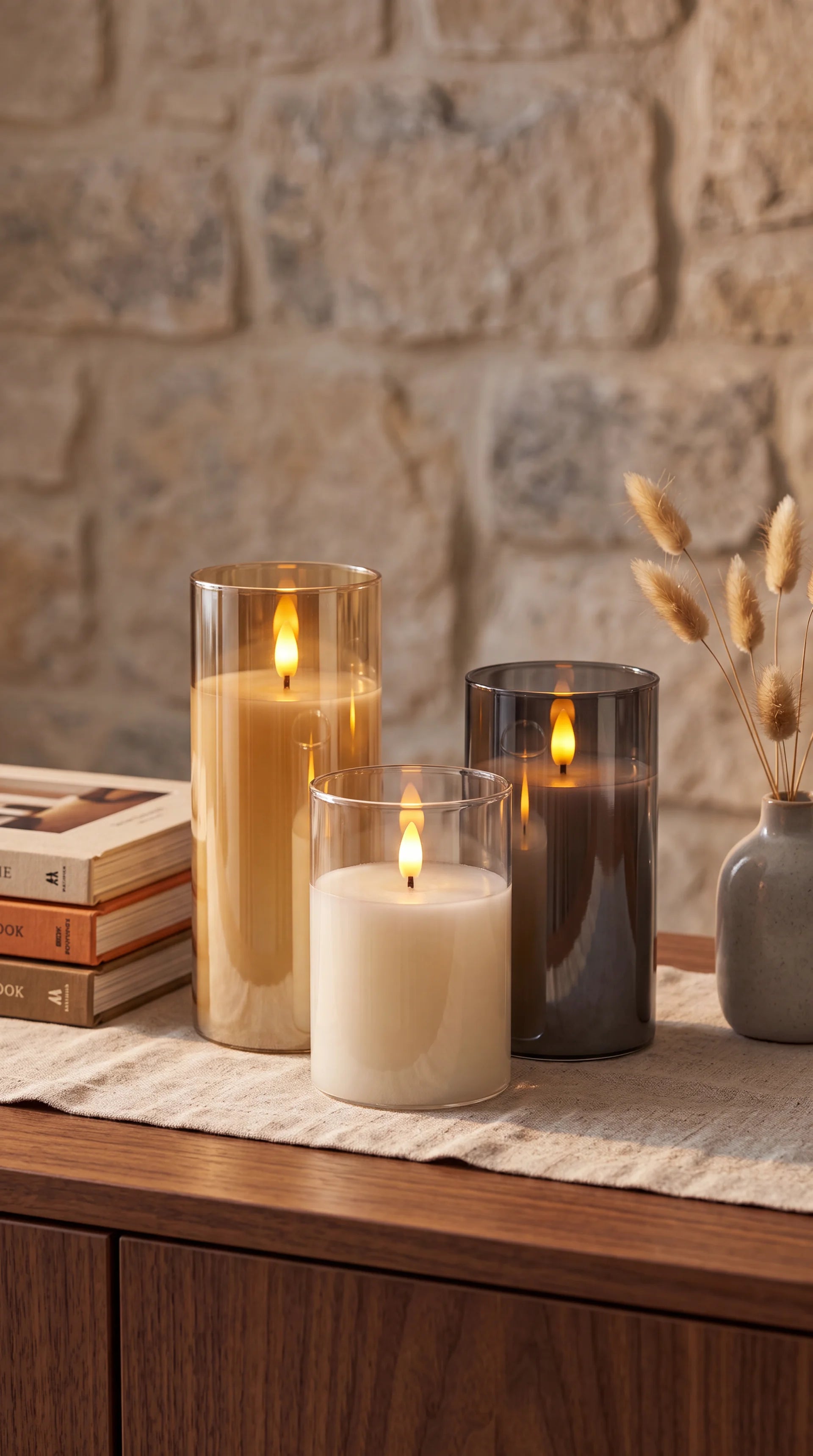 Flameless Glass Candle Set