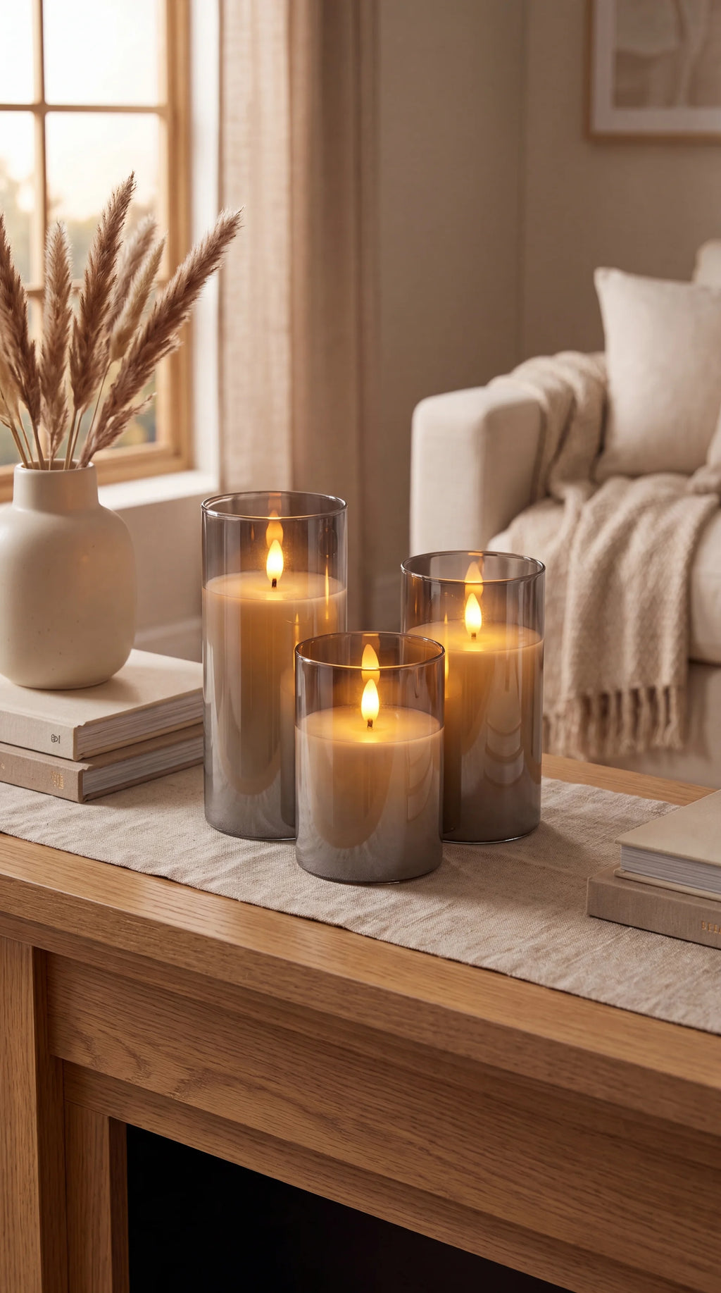 Flameless Glass Candle Set
