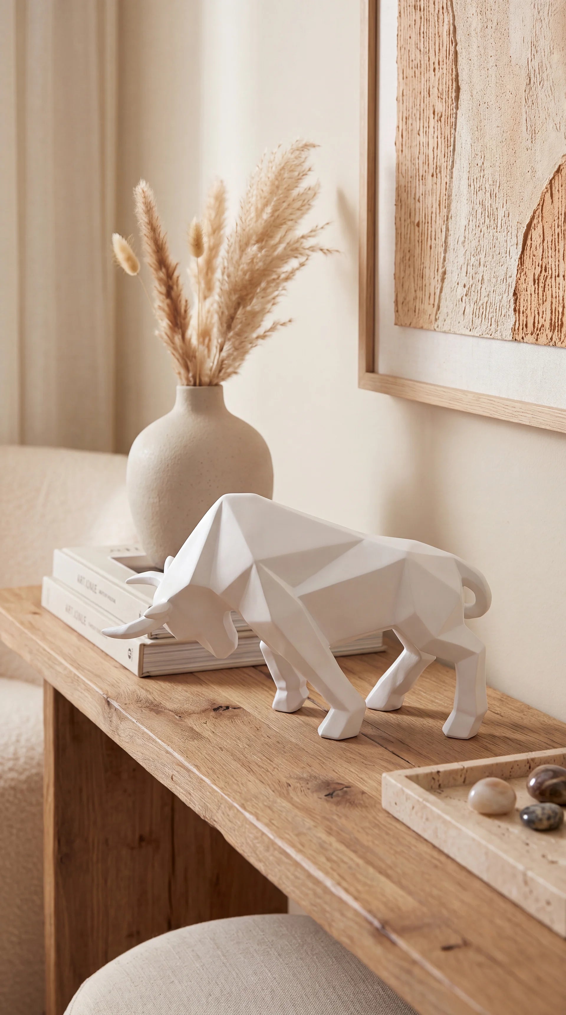 Geometric Bull Statue
