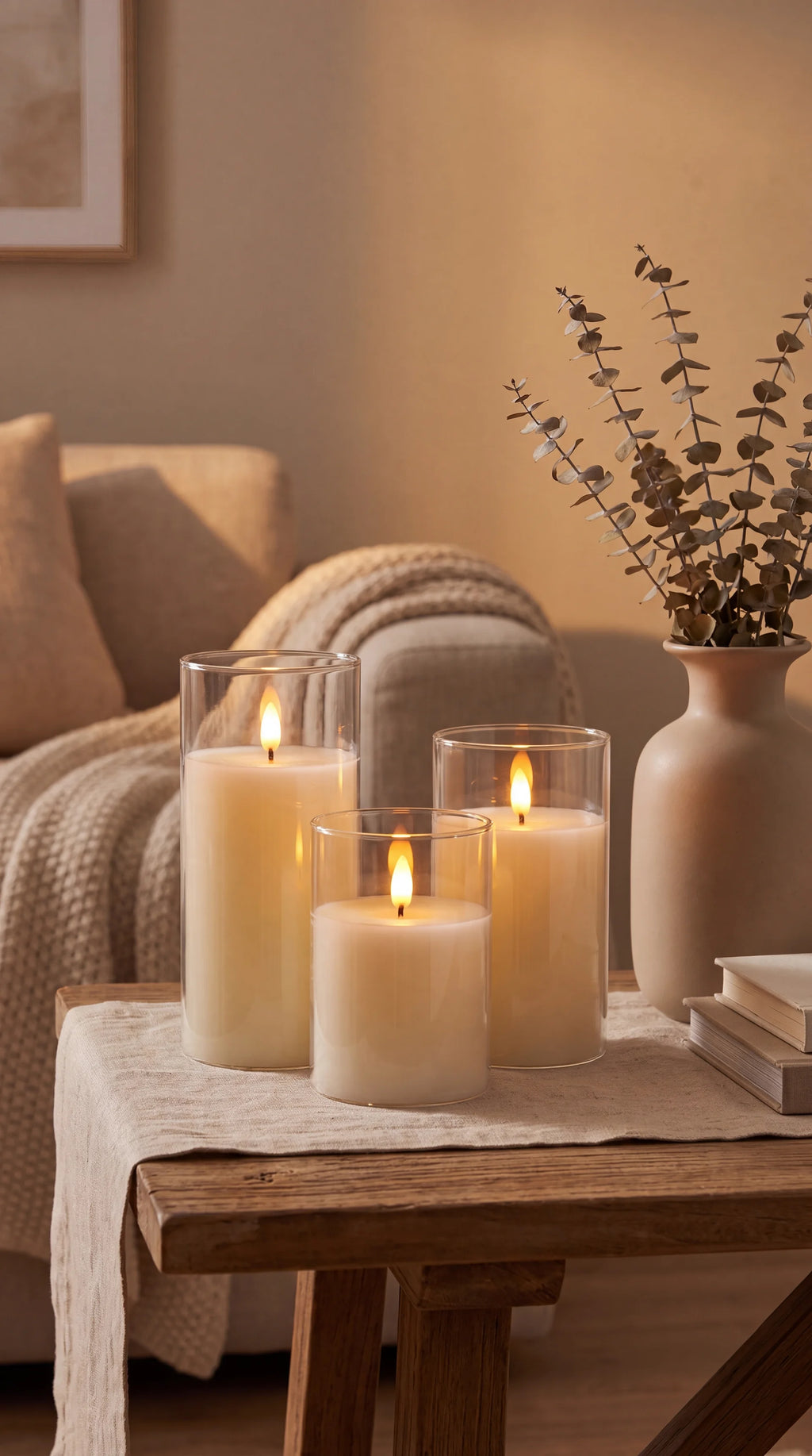 Flameless Glass Candle Set