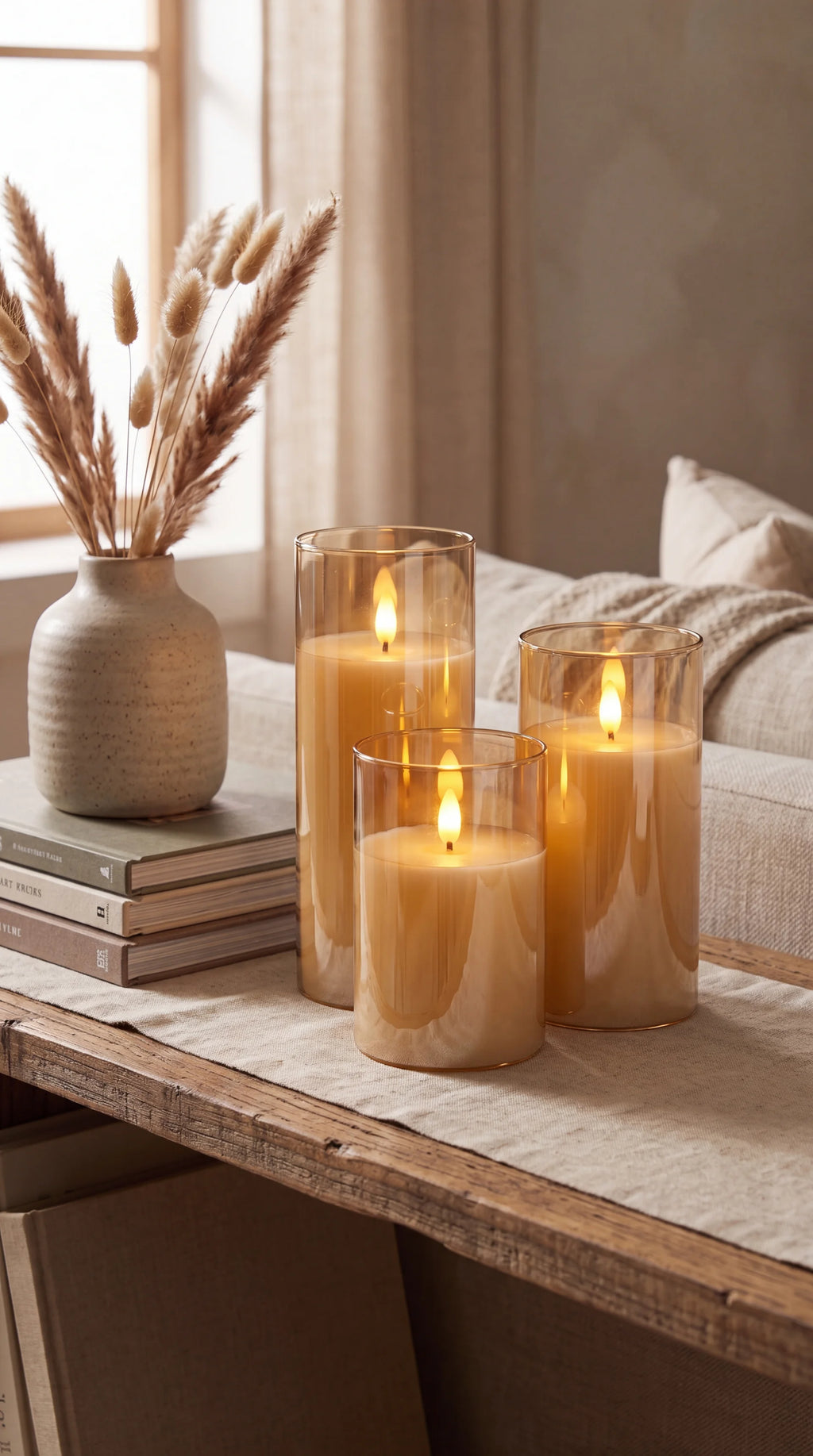 Flameless Glass Candle Set