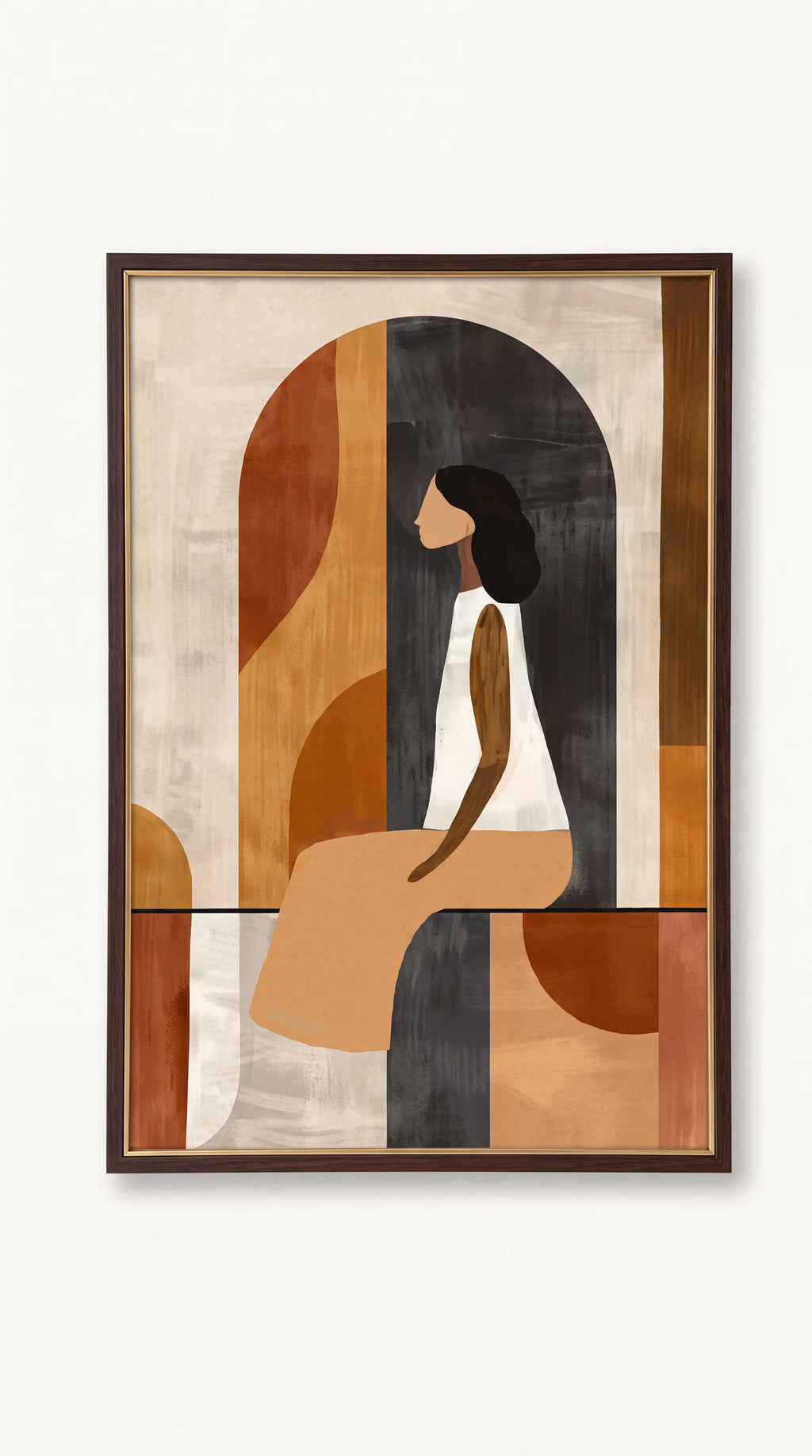Abstract Terracotta Trio Wall Prints