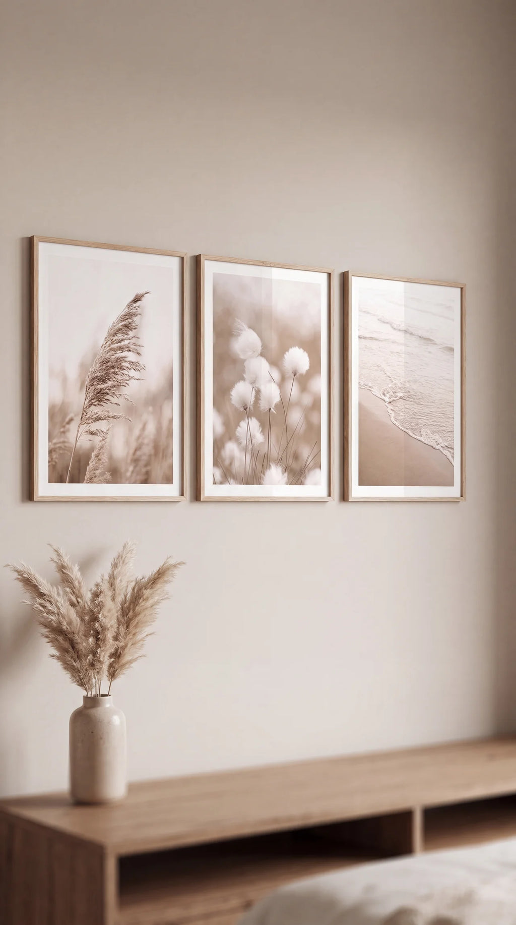 Beige Nature Trio Wall Prints