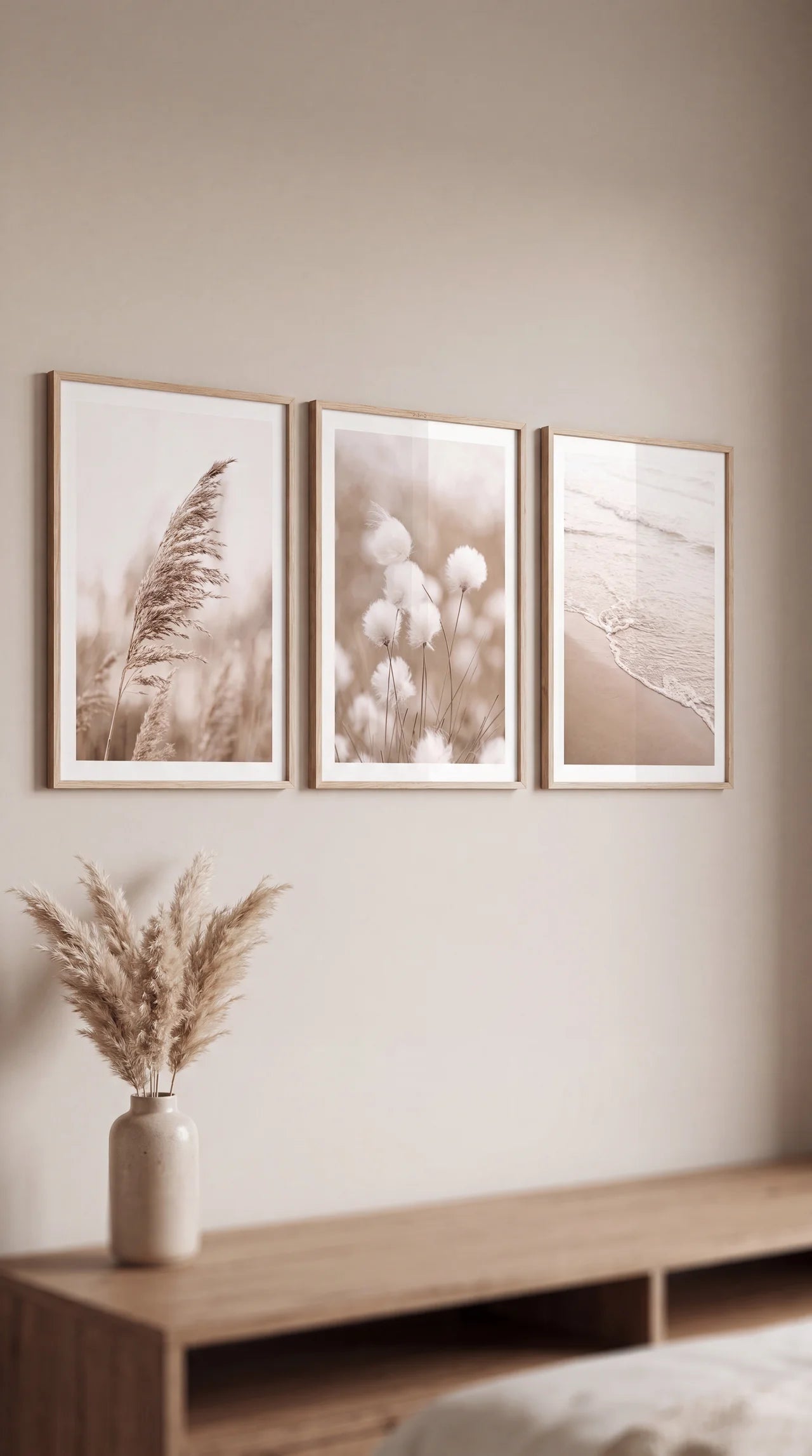 Beige Nature Trio Wall Prints